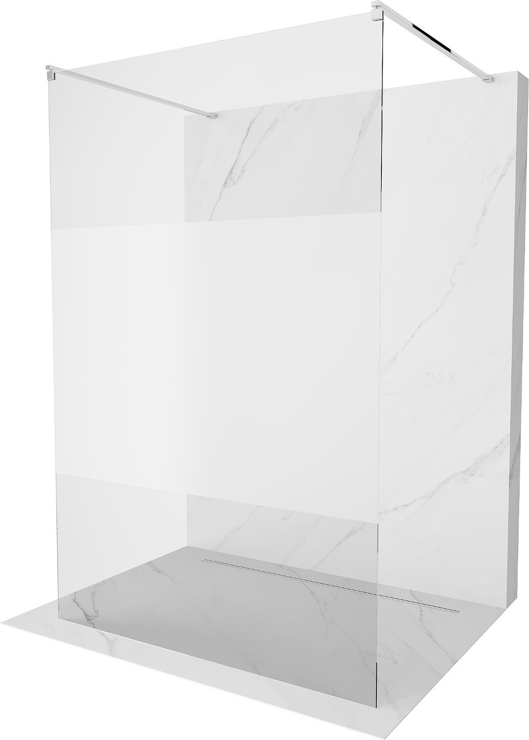 Mexen Kioto ścianka prysznicowa wolnostojąca 140 x 200 cm, transparent/szron 8 mm, chrom - 800-140-002-01-35