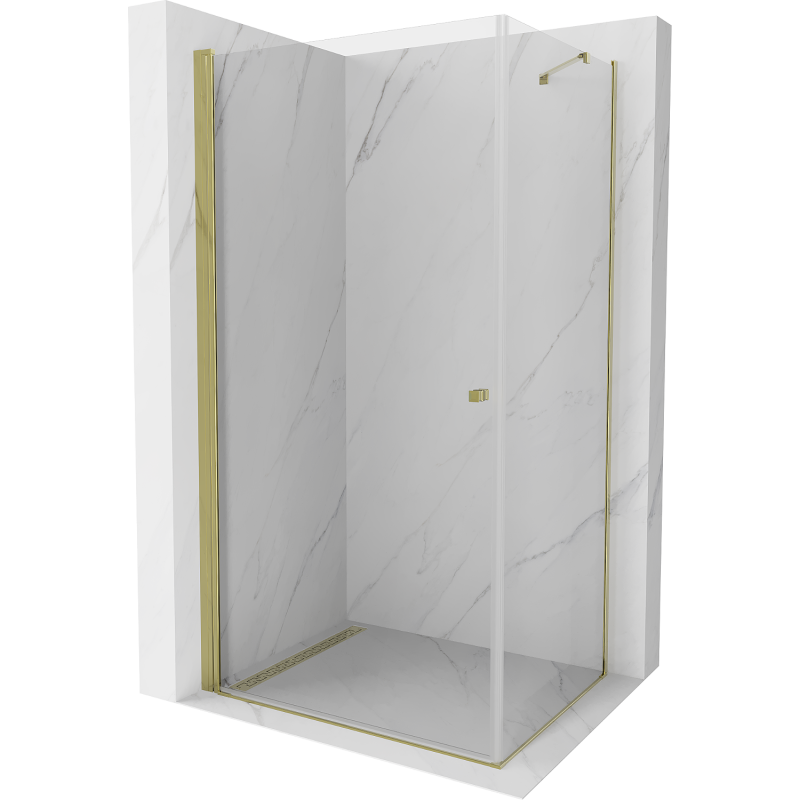 Mexen Pretoria kabina prysznicowa uchylna 100 x 90 cm, transparent, złota - 852-100-090-50-00