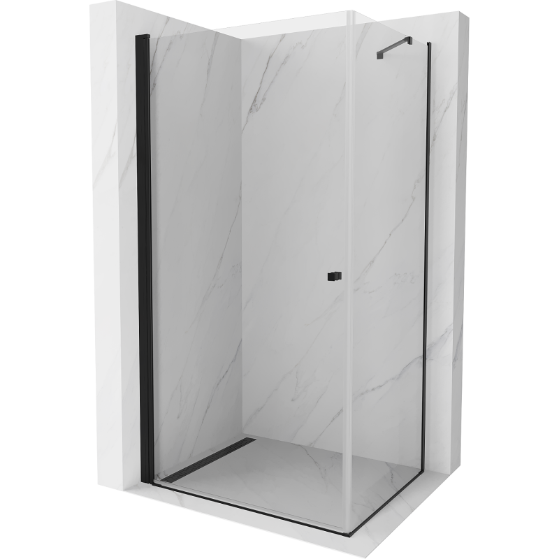 Mexen Pretoria kabina prysznicowa uchylna 100 x 80 cm, transparent, czarna - 852-100-080-70-00