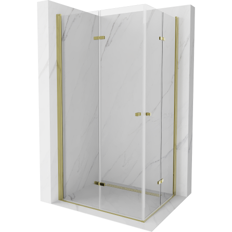 Mexen Lima Duo kabina prysznicowa składana 90 x 80 cm, transparent, złota - 856-090-080-50-00-02