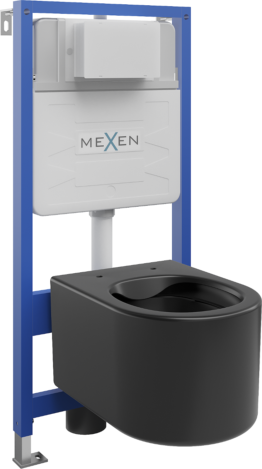 Mexen zestaw podtynkowy WC stelaż Fenix Slim z miską WC Sofia, czarny mat - 6103354XX85