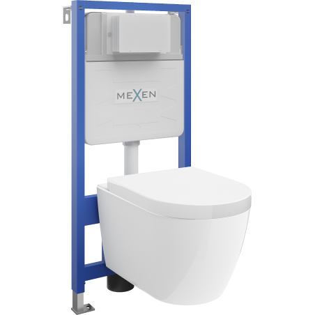 Mexen zestaw podtynkowy WC stelaż Fenix Slim z miską WC Rico i deską wolnoopadającą, biały - 61030478000