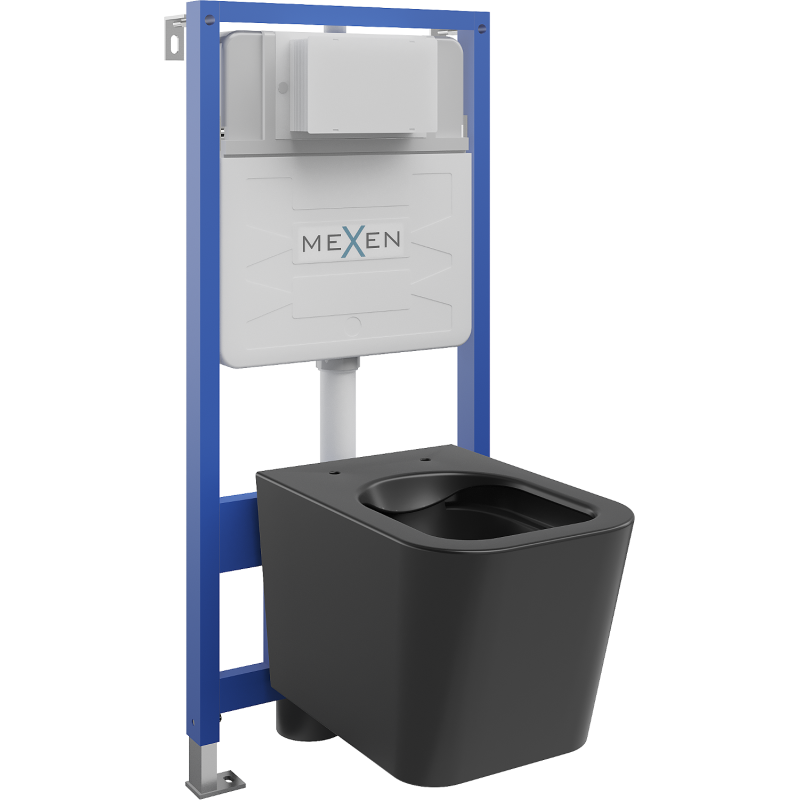 Mexen zestaw podtynkowy WC stelaż Fenix Slim z miską WC Teo, czarny mat - 6103385XX85