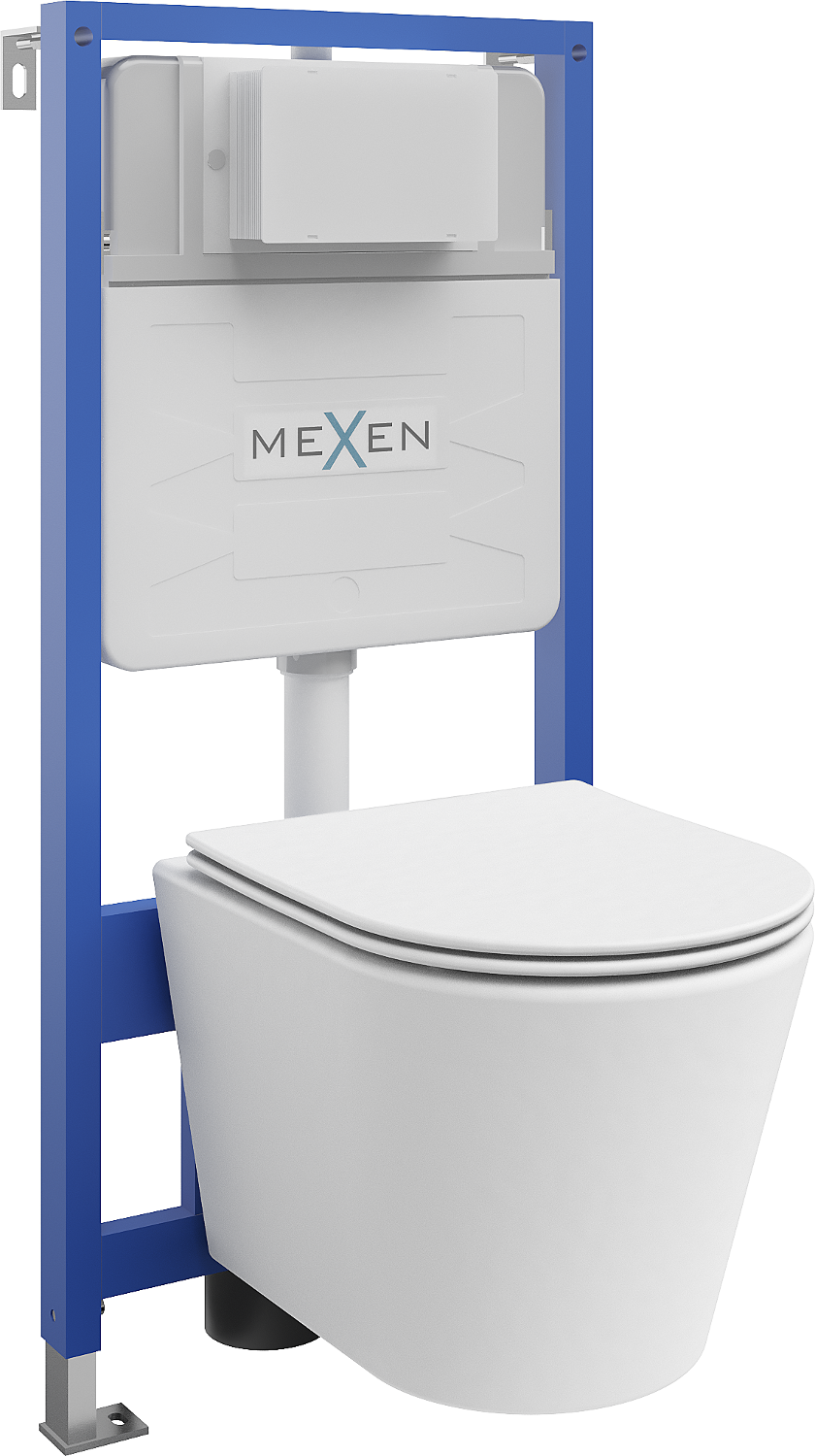 Mexen zestaw podtynkowy WC stelaż Fenix Slim z miską WC Rico i deską wolnoopadającą, biały mat - 61030724001