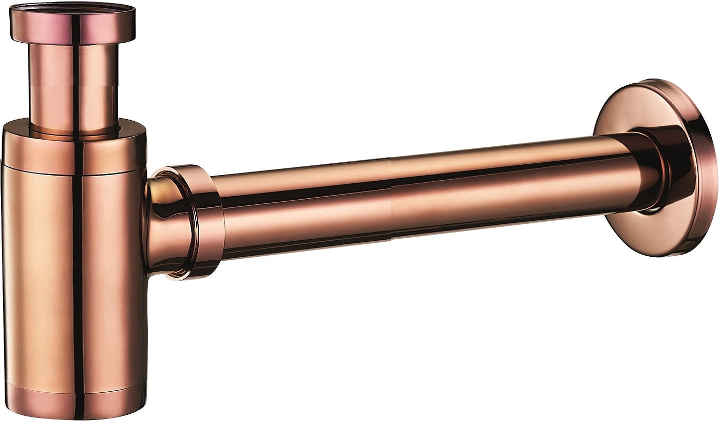 Mexen półsyfon umywalkowy okrągły, różowe złoto - 79950-60