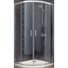 Besco Modern kabina prysznicowa półokrągła 90 x 90 cm, chrom/szkło przezroczyste - MP-90-185-C