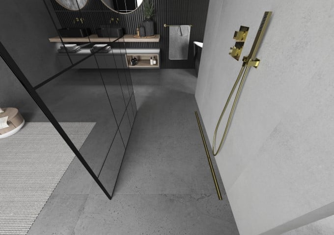 Ścianki prysznicowe złote