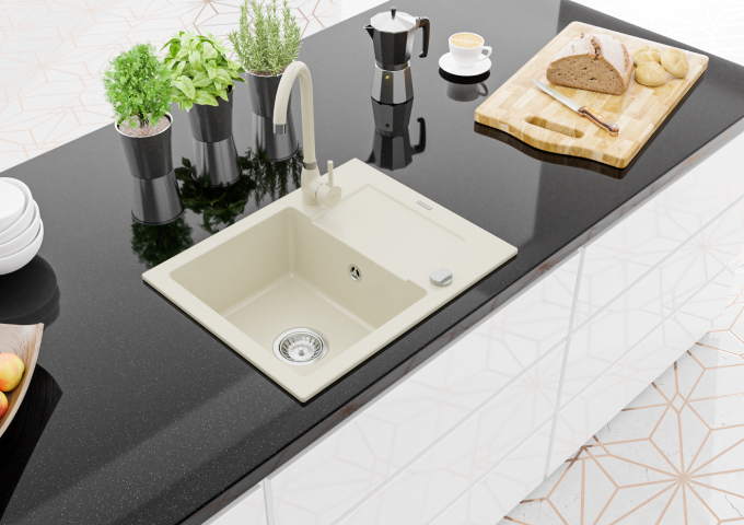 Zlewozmywaki granitowe beżowe